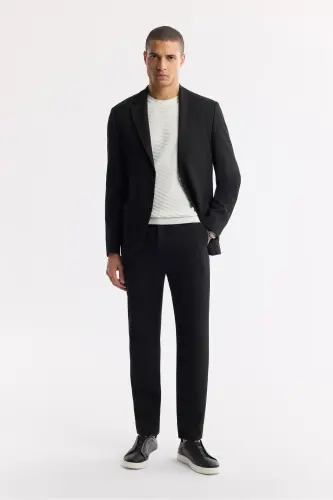 Erkaklar uchun qora rangli Comfort Slim Fit yon cho'ntakli Bi Stretch - 7