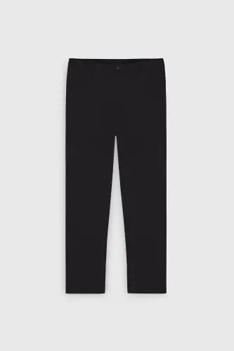 Erkaklar uchun qora rangli kanvas slim fit tor kesilgan yon cho'ntakli chino shimlari - 9