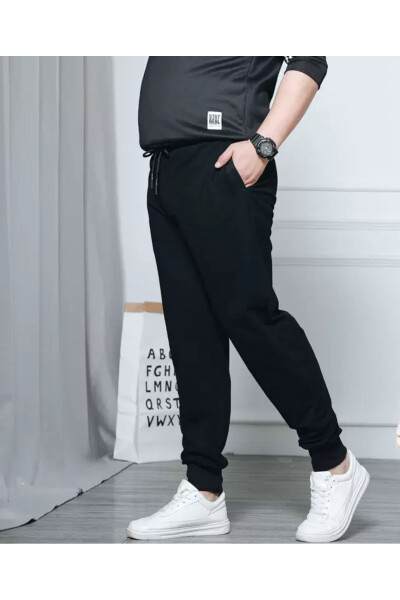 Erkaklar uchun qora rangli Slim Fit Jogger sport shimlari - 5