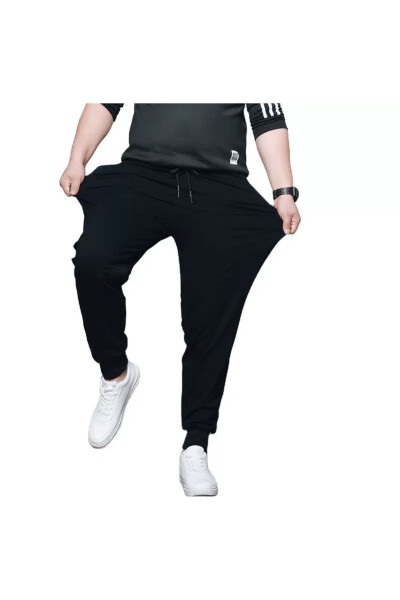 Erkaklar uchun qora rangli Slim Fit Jogger sport shimlari - 6
