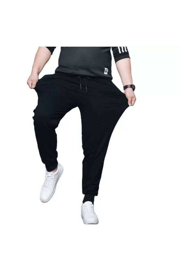 Erkaklar uchun qora rangli Slim Fit Jogger sport shimlari - 6