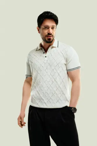 Erkaklar uchun qora Smyrna Baggy Fit shim, klassik bel, burmali trikotaj A41y3075 - AVVA (1)