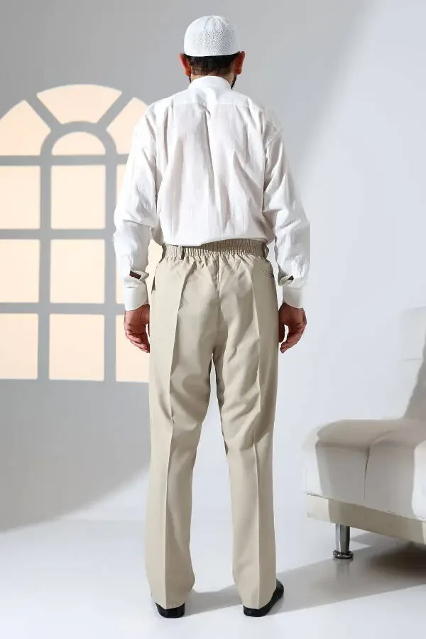 Erkaklar uchun qulay kesimli, elastik belbog'li, cho'ntakli Haj va Umra - 7