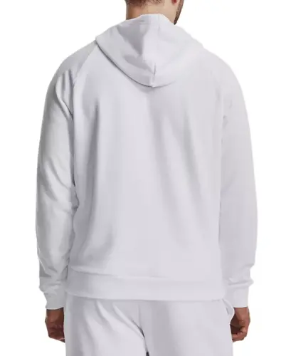 Erkaklar uchun Raqib logotipi kashtali flisli kapyushonli kiyim - Oq / Qora - UNDER ARMOUR (1)