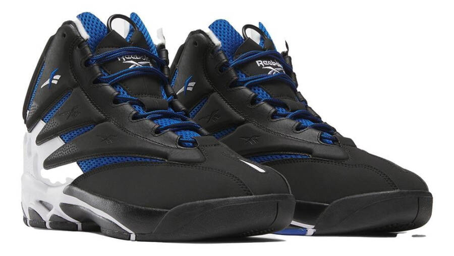 Erkaklar uchun Reebok THE BLAST Sport poyabzali, O'lchami: 11,5, Ranglari: qora, Vector Blue - White, Basketbol - 2
