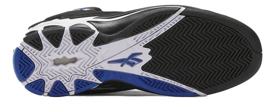 Erkaklar uchun Reebok THE BLAST Sport poyabzali, O'lchami: 11,5, Ranglari: qora, Vector Blue - White, Basketbol - 5