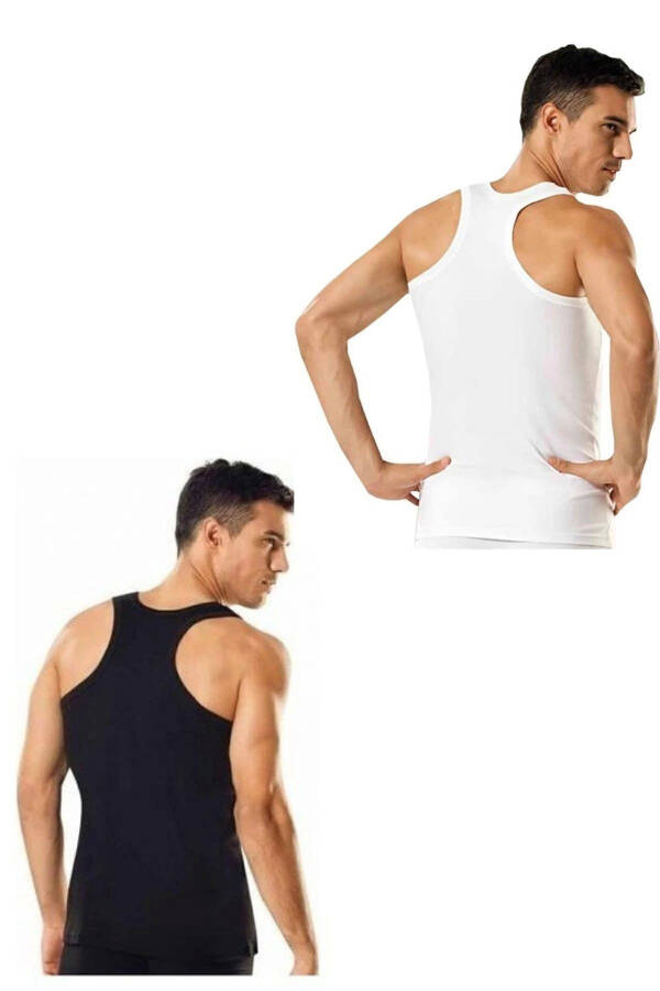 Erkaklar uchun Ribana Sportchi Rambo 100% Paxta Atlet 6 ta to'plam (3 ta Oq - 3 ta Qora) - 1