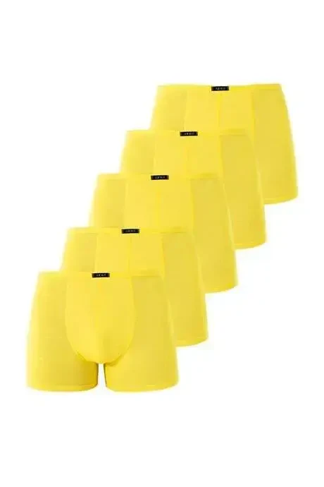 Erkaklar uchun sariq rangli yupqa belbog'li 5 dona paxta boksyor shim - 3