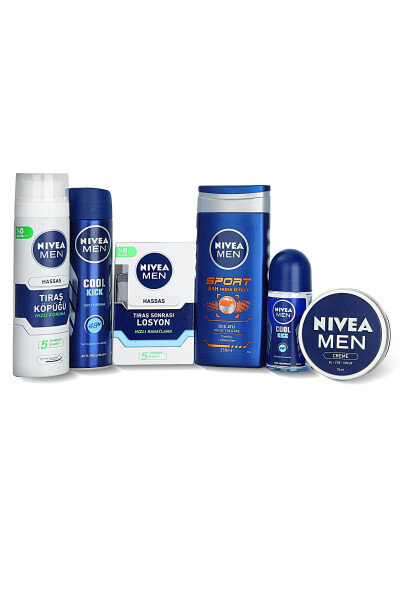 Erkaklar uchun sezgir teri parvarishi to'plami + qo'l, yuz va tana kremi 75 ml - NIVEA