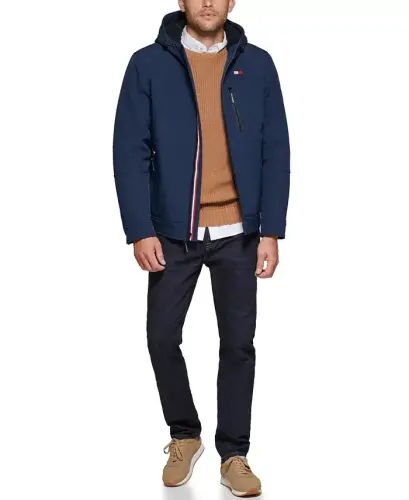 Erkaklar uchun Sherpa astarli softshell kapüşonli kurtka - 6