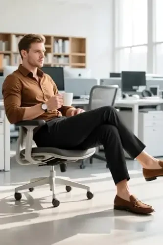 Erkaklar uchun shim, tor bichimli, cho'ziluvchan, moda katakli shim, tor oyoqli - 2