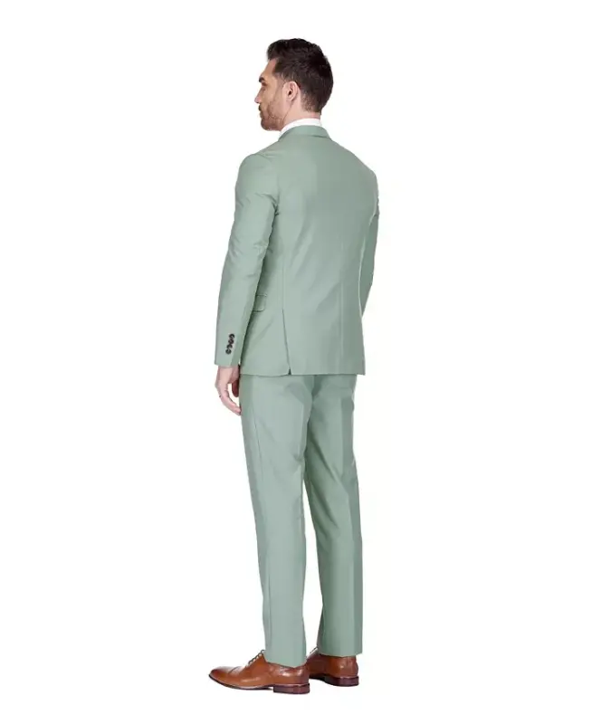 Erkaklar uchun Slim Fit 2 qismli ikki qatorli kostyum - 4