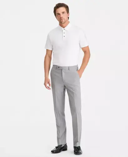 Erkaklar uchun Slim-Fit jun aralashmali cho'ziluvchan kostyum shim 