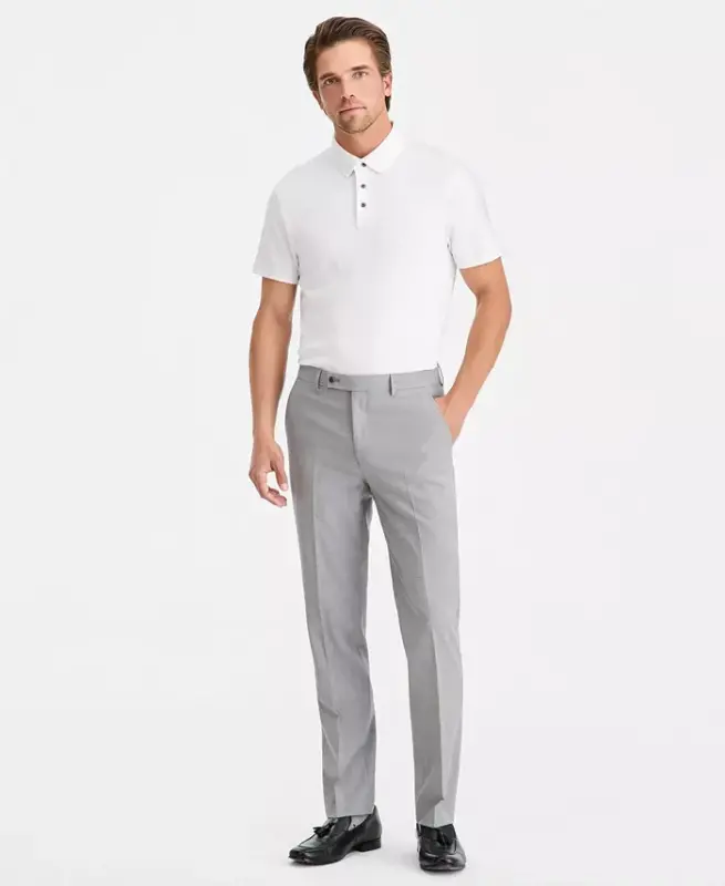 Erkaklar uchun Slim-Fit jun aralashmali cho'ziluvchan kostyum shim - CALVIN KLEIN