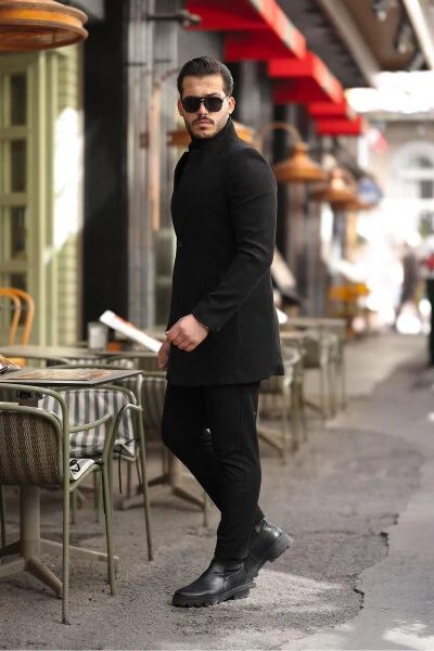 Erkaklar uchun Slim Fit Kaşmir Palto - 3