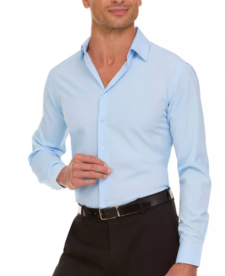 Erkaklar uchun Slim Fit Supershirt libos ko'ylagi och ko'k rang - 6