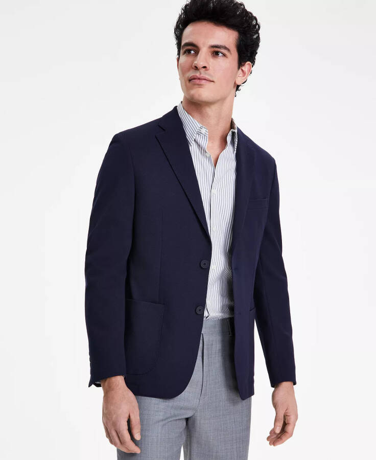 Erkaklar uchun Slim Fit Triko Blazer Navy - 3