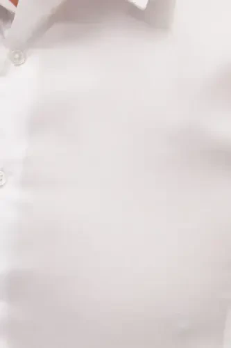 Erkaklar uchun Slim Fit uzun yengli 100% paxta Premium seri oq ko'ylak - 6