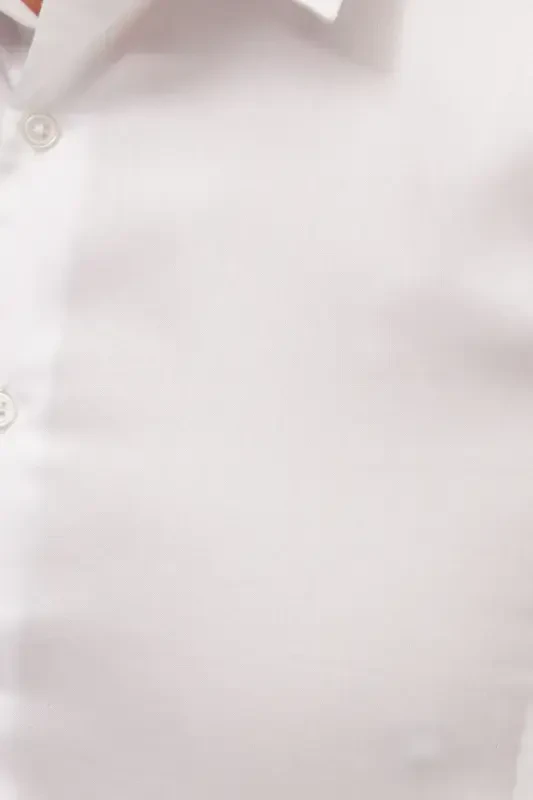 Erkaklar uchun Slim Fit uzun yengli 100% paxta Premium seri oq ko'ylak - 6