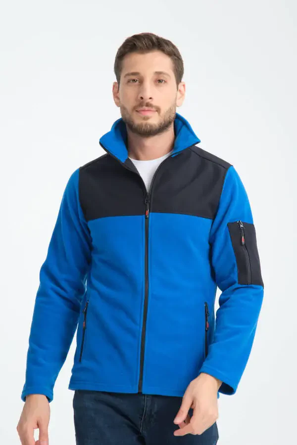 Erkaklar uchun Softshell Polar ko'ylagi, to'liq fermuarli, 3 cho'ntakli, suv va shamol o'tkazmaydigan. - 1