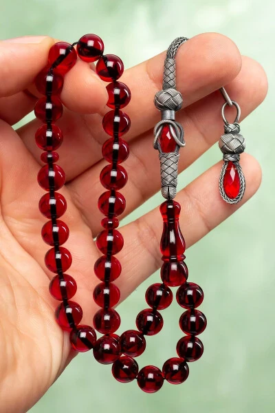 Erkaklar uchun sovg'a olov kehribar tasbeh - OTTOTESBİH (1)