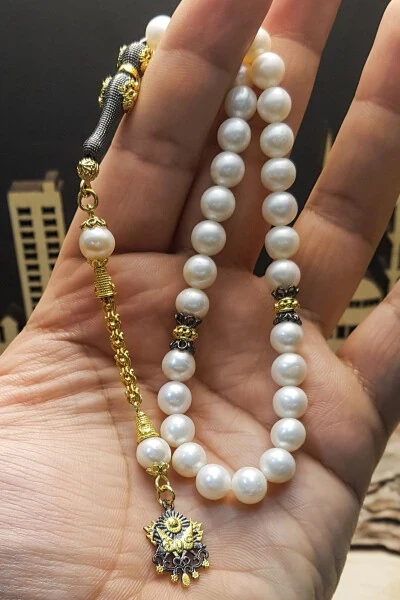 Erkaklar uchun sovg'a tasbeh, Tabiiy marvarid tasbeh, Usmonli davlat gerbi tasbeh - OTTOTESBİH