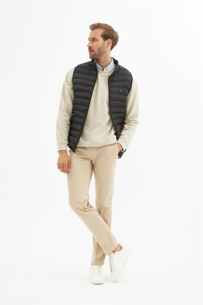 Erkaklar uchun standart kesilgan shishiriladigan yelek qora - DANGER (1)