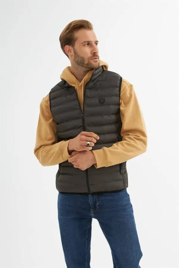 Erkaklar uchun standart kesimdagi shishiriladigan yelek Antrasit rangi - 4