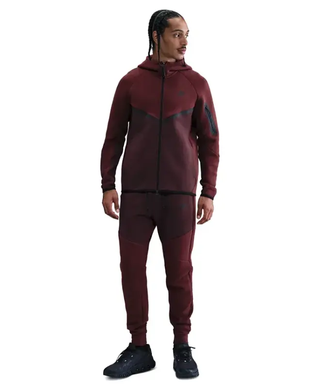 Erkaklar uchun Tech Fleece bog'ichli jogger shimlar - To'q Qizil / Burgundy Crush - 2