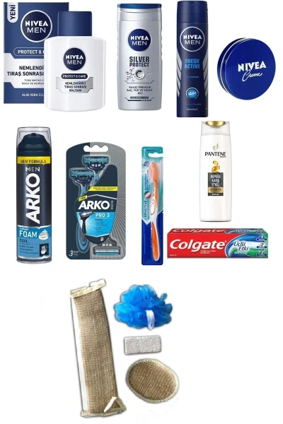 Erkaklar uchun Teri Parvarishi, Soqish va Vanna To'plami 13 Qism - Kelin Salomatligi Sandig'isiz - NIVEA