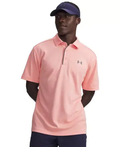 Erkaklar uchun texnologik kalta yengli polo ko'ylak - Posh Pink/Pitch Gray 
