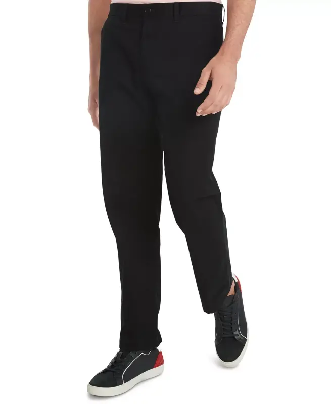 Erkaklar uchun TH Flex Stretch Regular-Fit Chino Shimini - Qora chuqur to'qima - 2