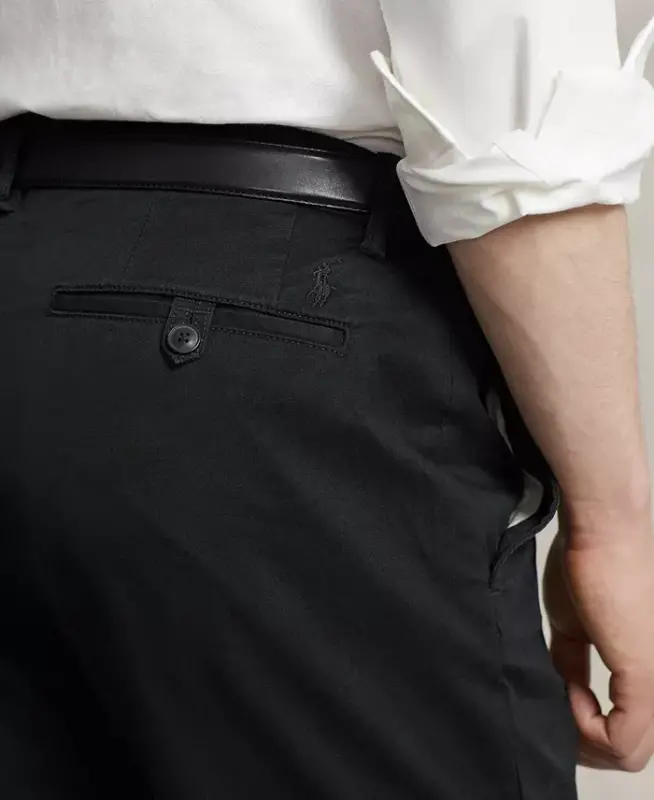 Erkaklar uchun to'g'ri bichimli stretch chino shim - Qora - 3