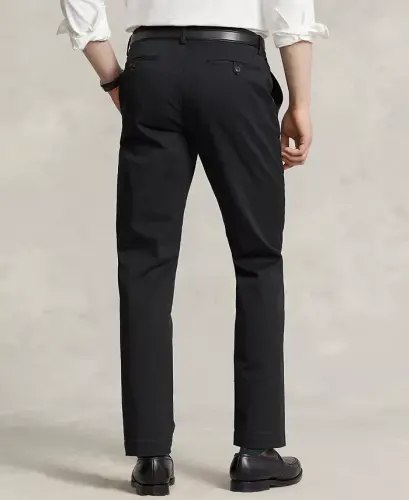 Erkaklar uchun to'g'ri bichimli stretch chino shim - Qora - 4