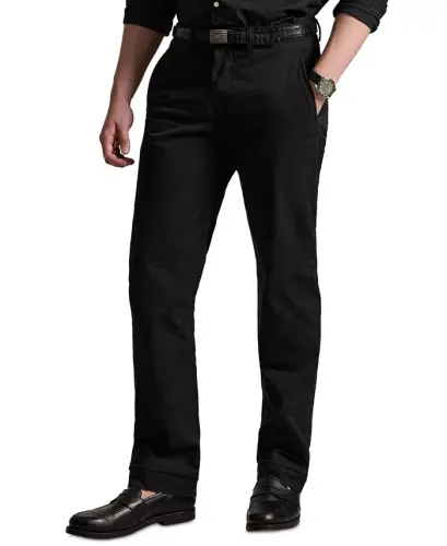 Erkaklar uchun to'g'ri bichimli stretch chino shim - Qora 