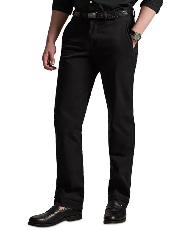 Erkaklar uchun to'g'ri bichimli stretch chino shim - Qora - 1