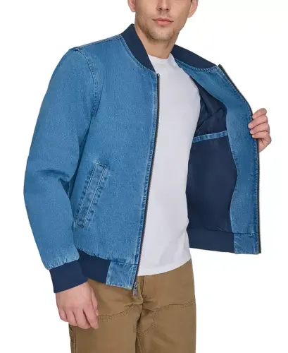 Erkaklar uchun to'liq fermuarli denim bomber kurtkasi - LEVI'S (1)