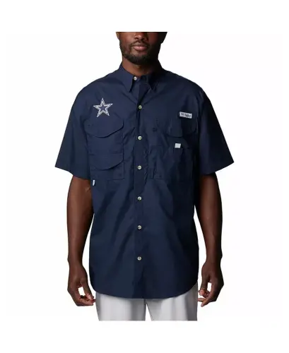 Erkaklar uchun to'q ko'k Dallas Cowboys Bonehead jamoasi tugmachali ko'ylagi - 1