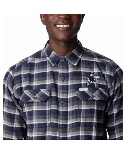 Erkaklar uchun to'q ko'k Dallas Cowboys Flare Gun flanel tugmachali ko'ylak - 4