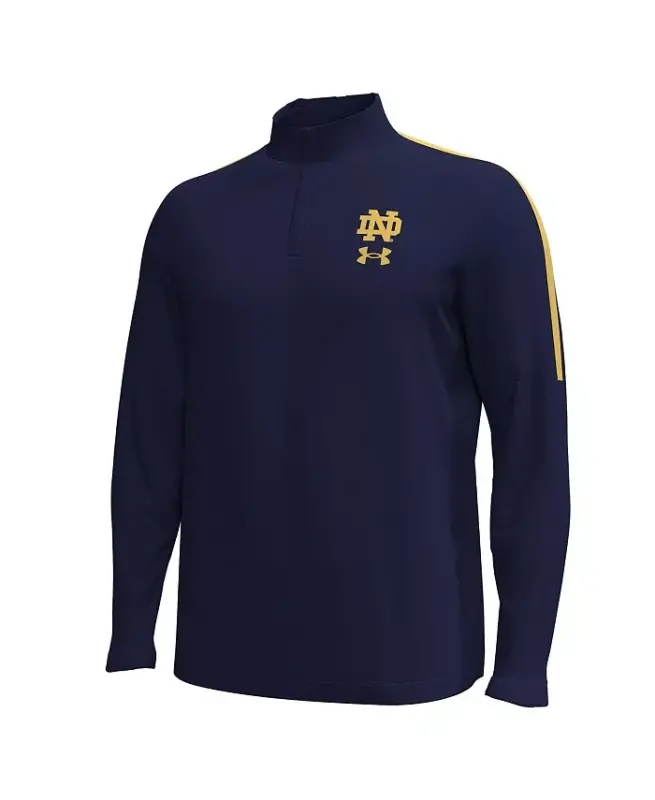Erkaklar uchun to'q ko'k Notre Dame Fighting Irish Playoff Performance chorak fermuarli kurtka - 2