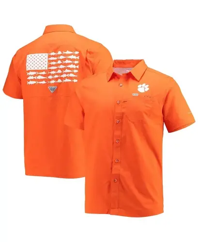 Erkaklar uchun toq sariq Clemson Tigers Slack Tide tugmali ko'ylak - toq sariq - COLUMBIA (1)