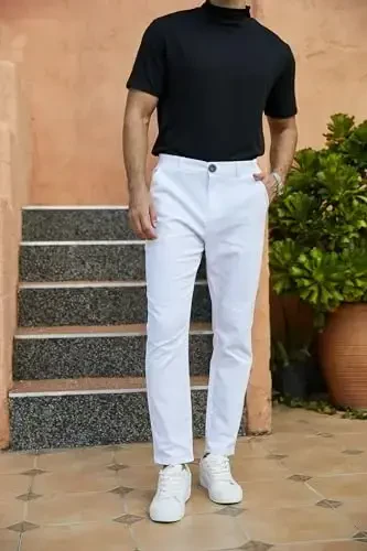 Erkaklar uchun tor bichimli kostyum shimlar Kundalik biznes uchun tor stretch shimlar Golf shimlar - 4