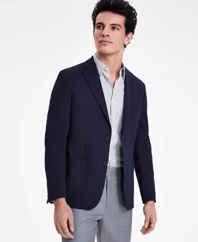 Erkaklar uchun tor bichimli trikotaj blazer - 3