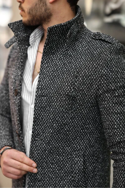 Erkaklar uchun tor kesim uzun kaşmir paltosi - 4