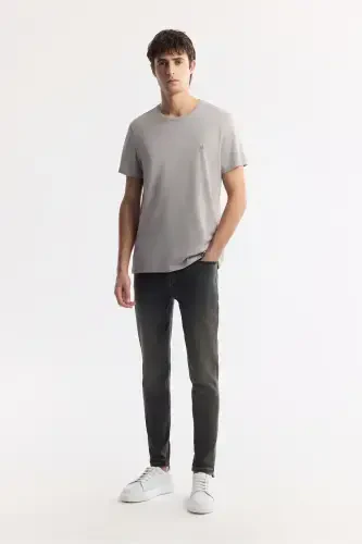 Erkaklar uchun tosh T-shirt Ultrasoft bisiklet yoqasi tek rangli Regular Fit Modal B001171 - 7