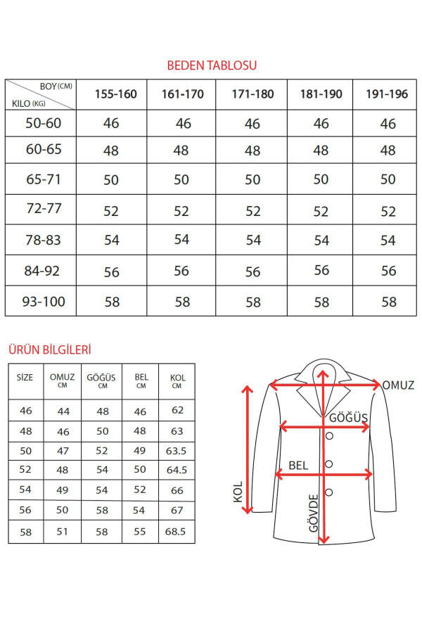 Erkaklar uchun uzun palto - 6050 - BEJ - 5