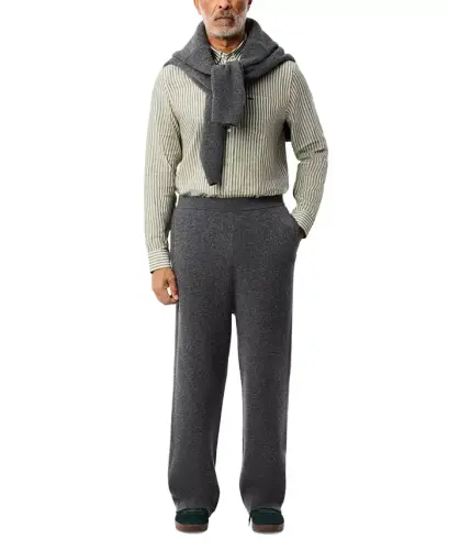 Erkaklar uchun uzun qisma yo'lli tugmali zig'ir ko'ylak - 5