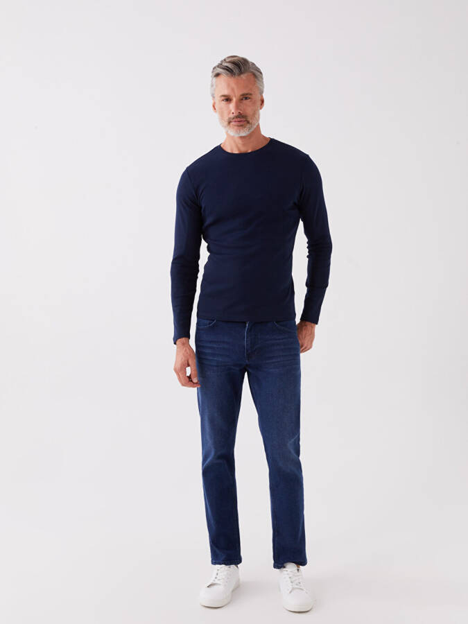 Erkaklar uchun uzun yengli krujka bo'yinli sviter - 3