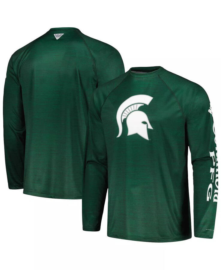 Erkaklar uchun yashil Michigan State Spartans PFG Terminal Tackle Omni-Shade Raglan uzun yengli futbolka yashil - 1