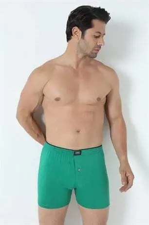 Erkaklar uchun Yashil tugmali boxer 3 dona %100 paxta penye - 11